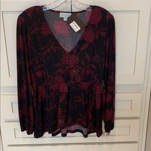 Long sleeve peplum top